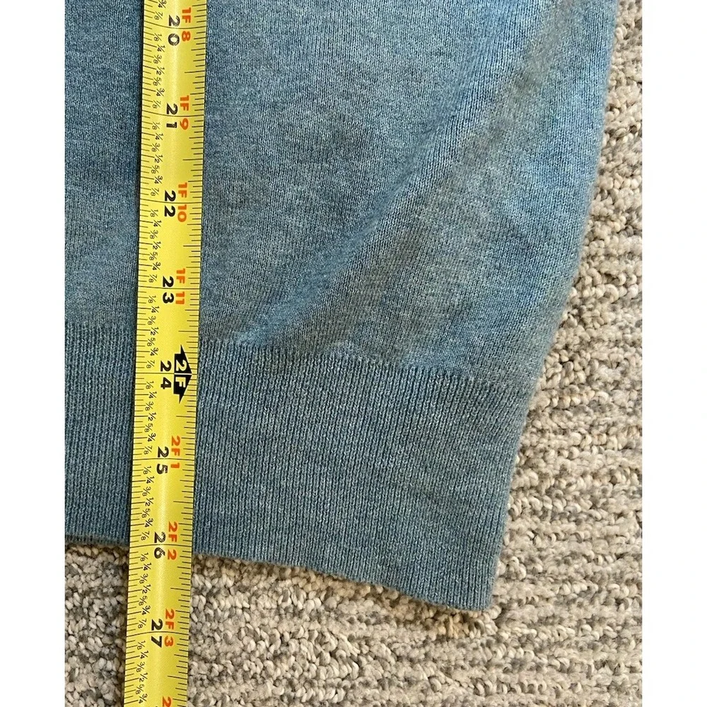Polo Ralph Lauren Sweater‎ Mens Large V Neck Pima Cotton Knit Teal Classic